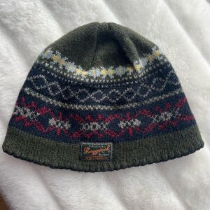 BRONER RAGGWOOL original men’s SKI beanie HAT O/S Olive green/dark blue